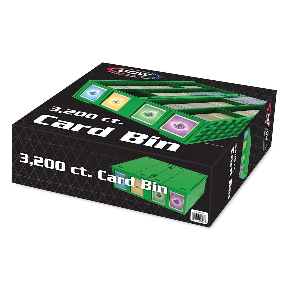 BCW Green Plastic 3200 Count Collectible Baseball Trading Card Storage Bin