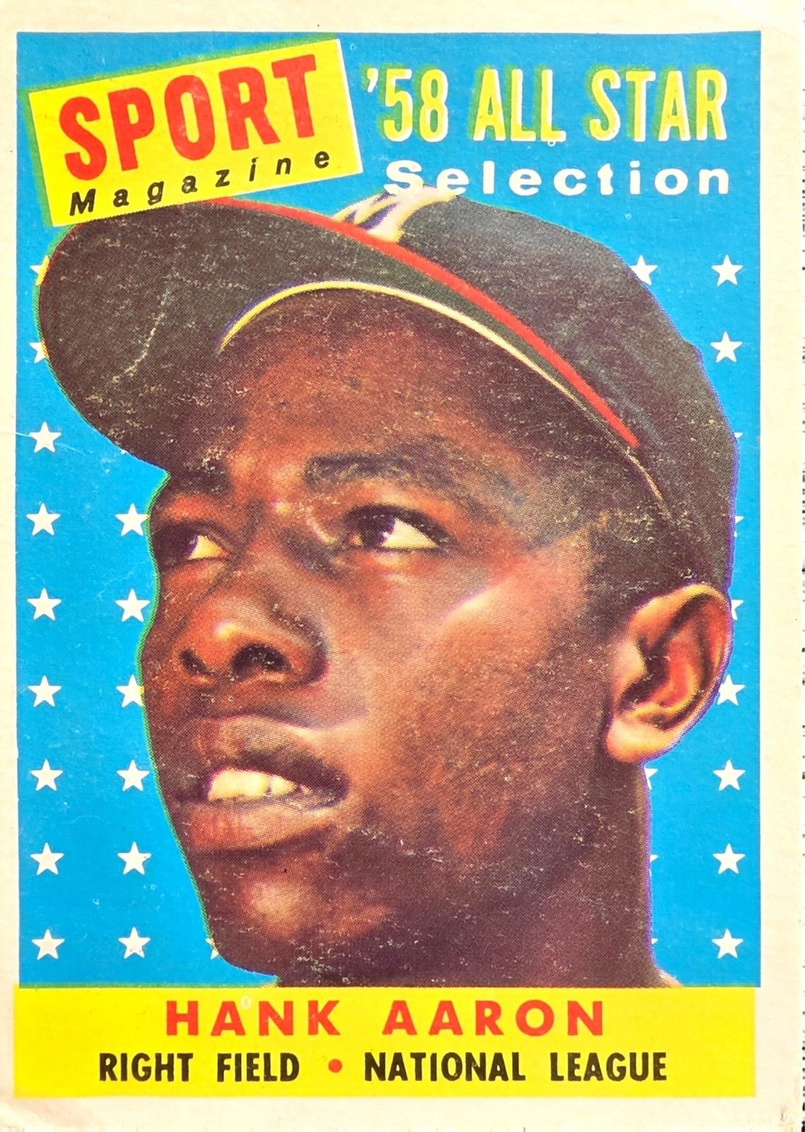 1958 Topps Hank Aaron All-Star #488 Sport Magazine Braves HOF VINTAGE RAW