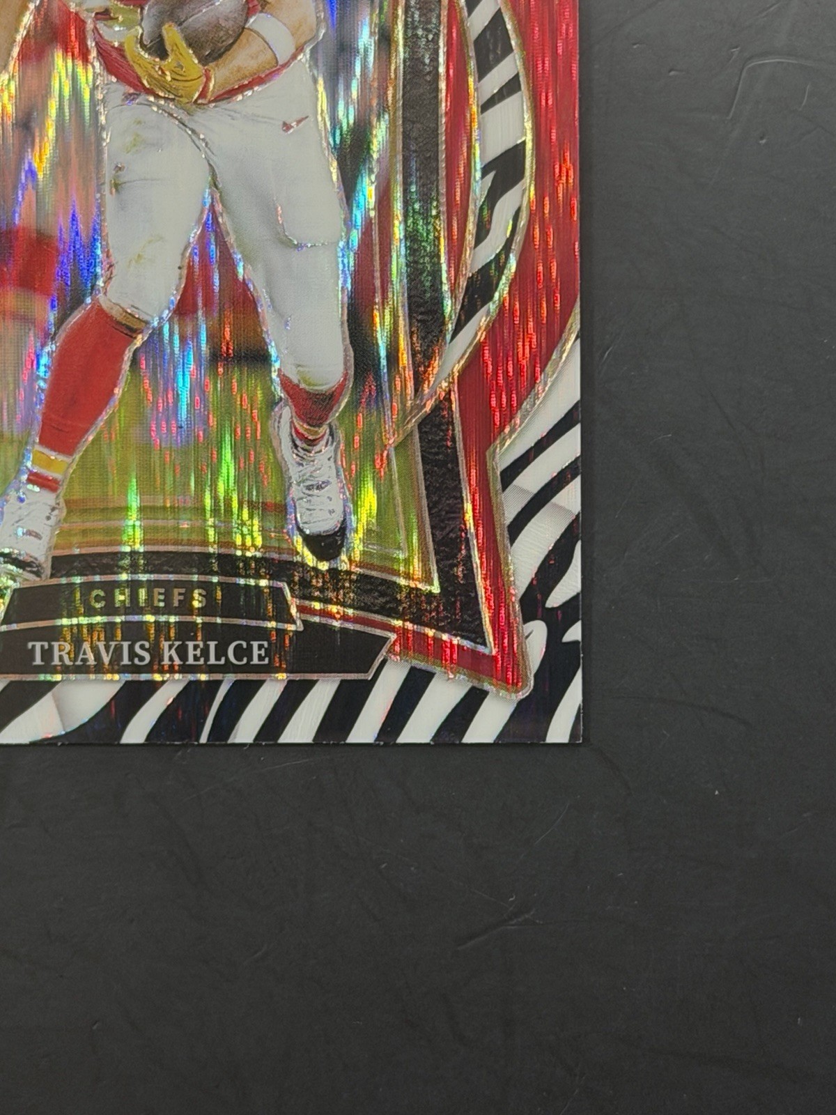 Travis Kelce 2024 Select Concourse Zebra Shock Prizm Kansas City Chiefs #97 SSP