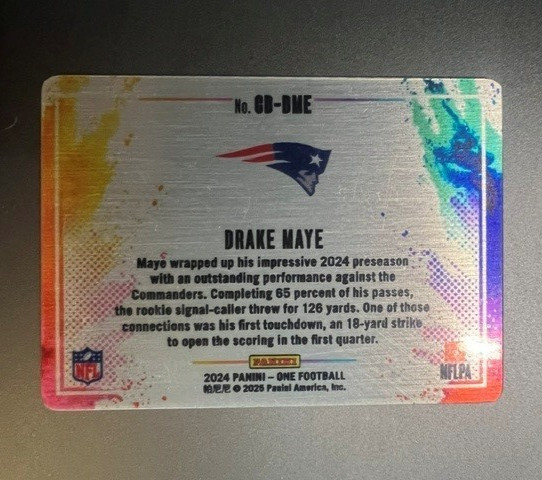 Panini One Color Blast Drake Maye Rookie Insert CB-DME New England Patriots 2024
