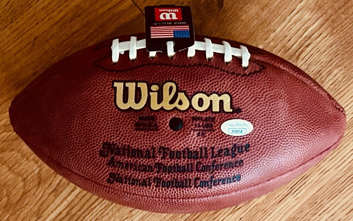 Junior Seau signed autograph Wilson NFL game football JSA LOA San Diego Chargers