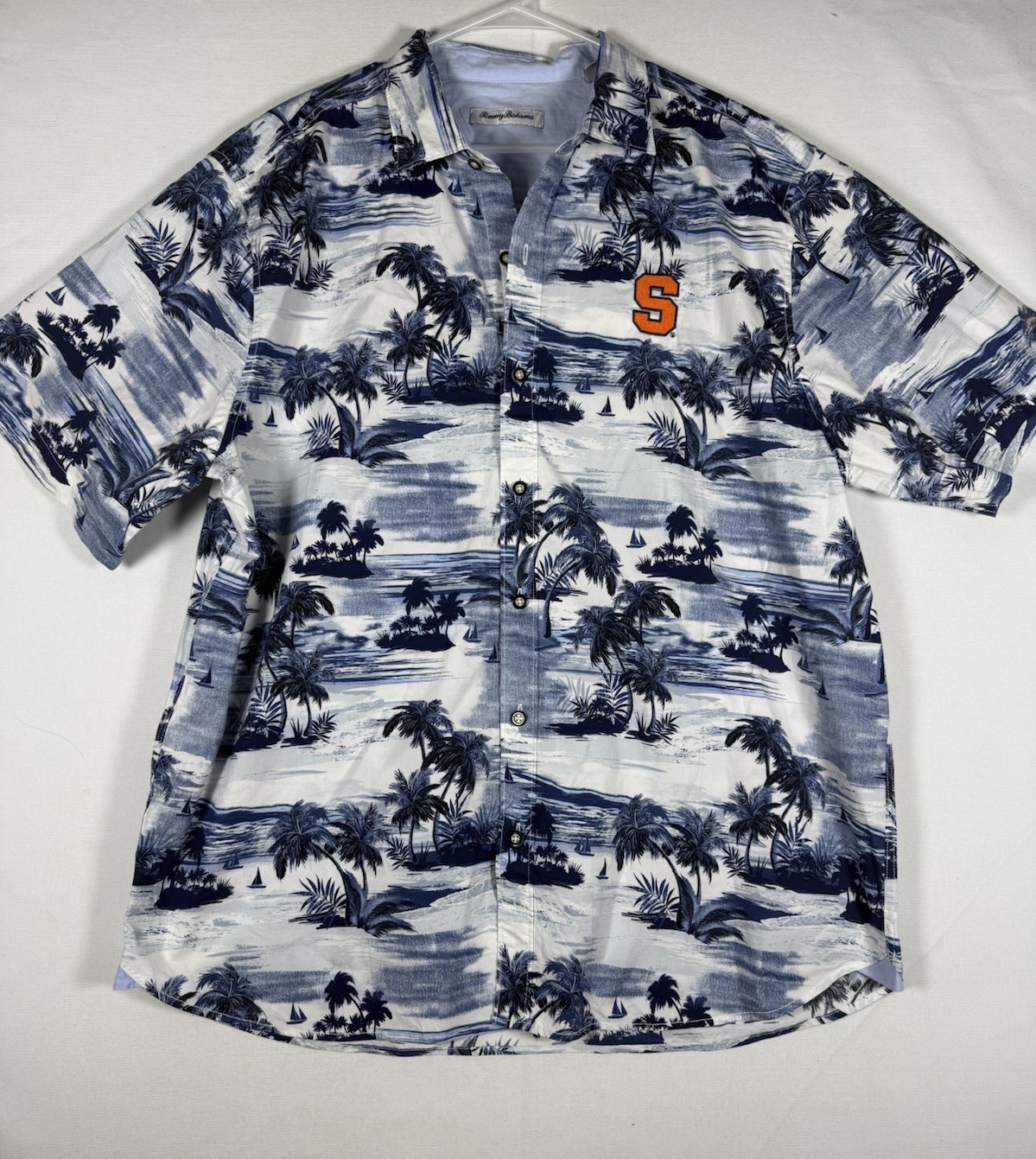 NWT Syracuse Orange Floral Tommy Bahama Hawaiian Shirt Mens XL Nautical $138