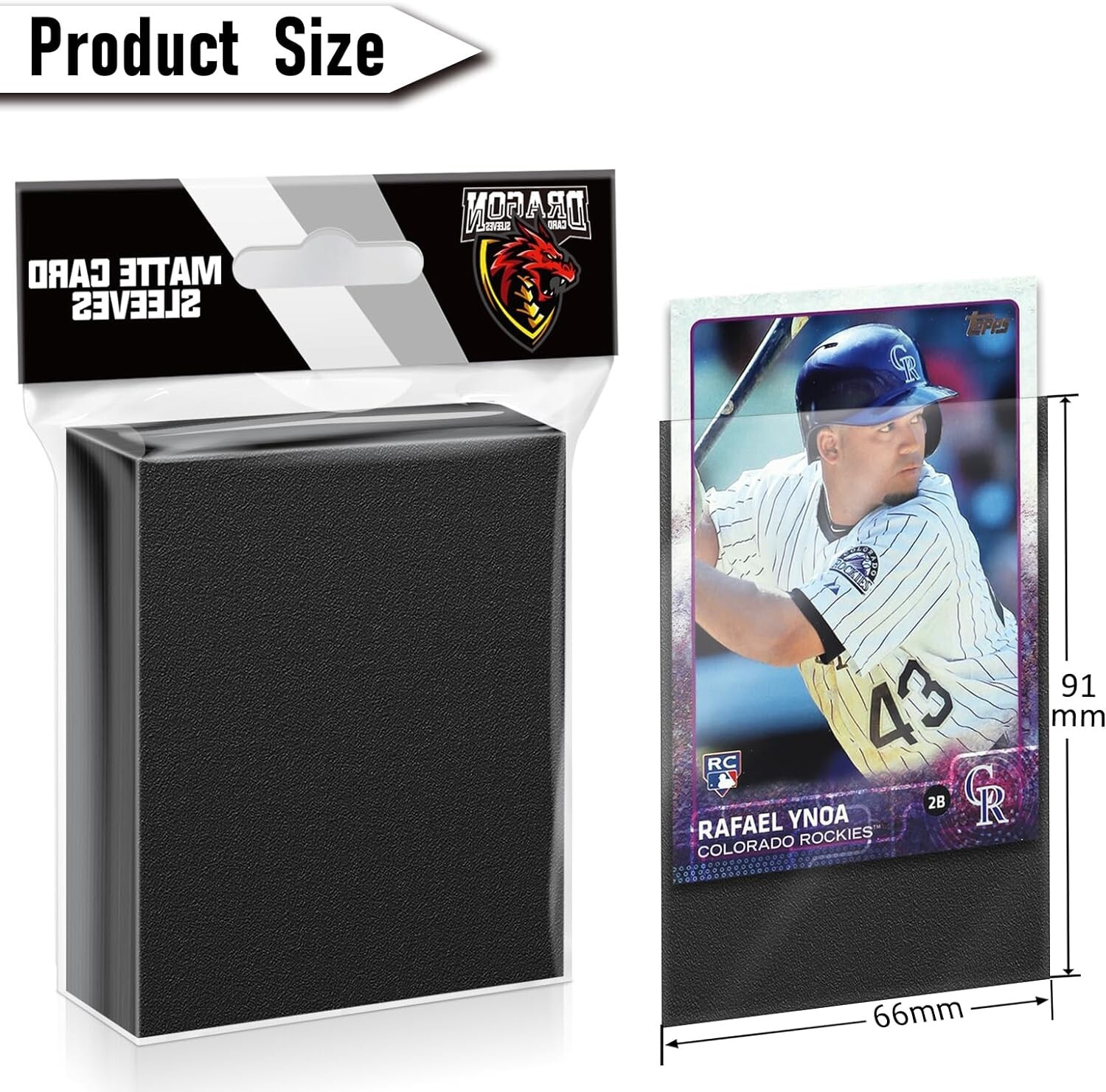 500 Pcs Black Matte Card Sleeves For Trading Card Sports Card MTG Yugioh Protect