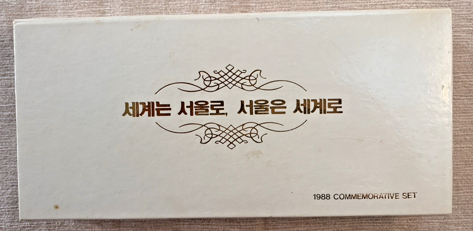 Vtg 1988 Seoul Olympics Gold Plated Spoon Set Boxed VIP Golf Gift Korea JJJ