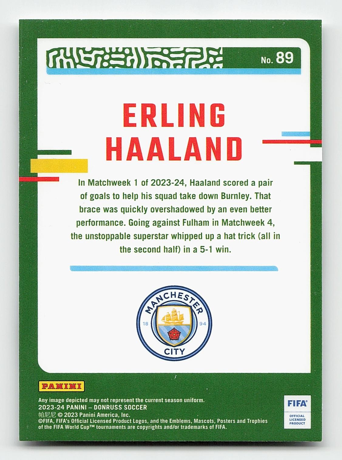 2023-24 Donruss #89 Erling Haaland Optic