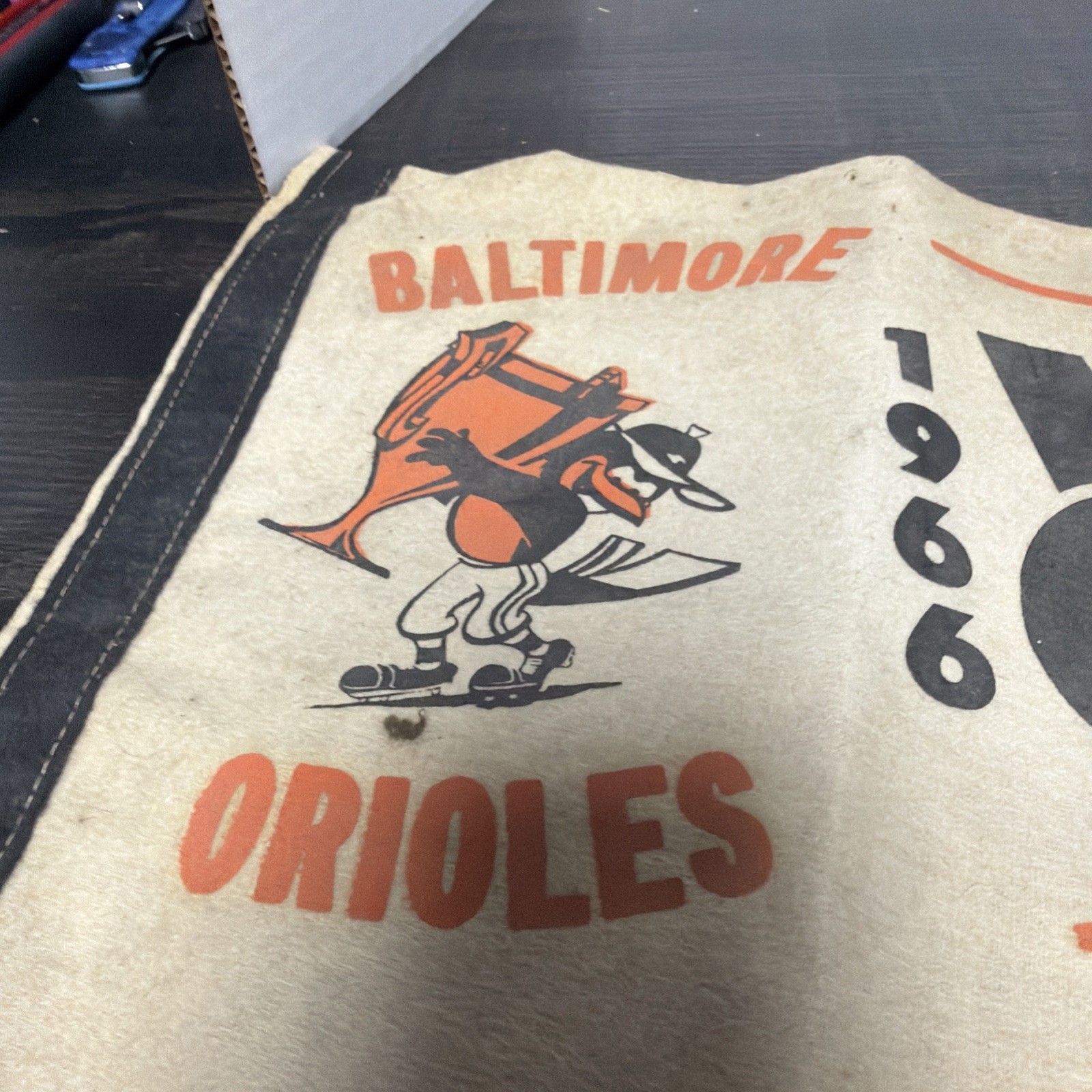 VINTAGE 1966 BALTIMORE ORIOLES Original Felt Pennant 12″x30″