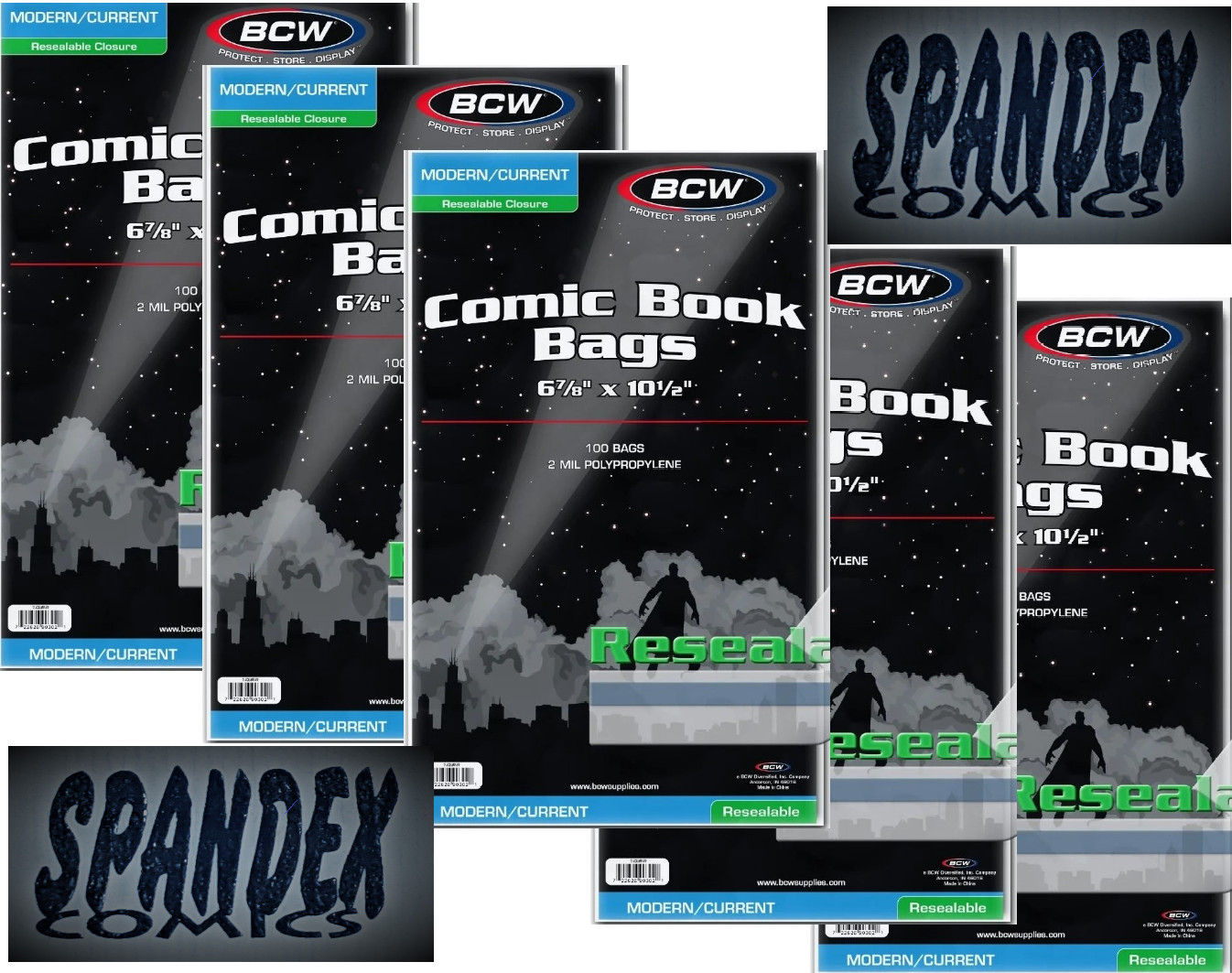 500 – BCW Current Modern Resealable 2-Mil Polypropylene Comic Book Bags!