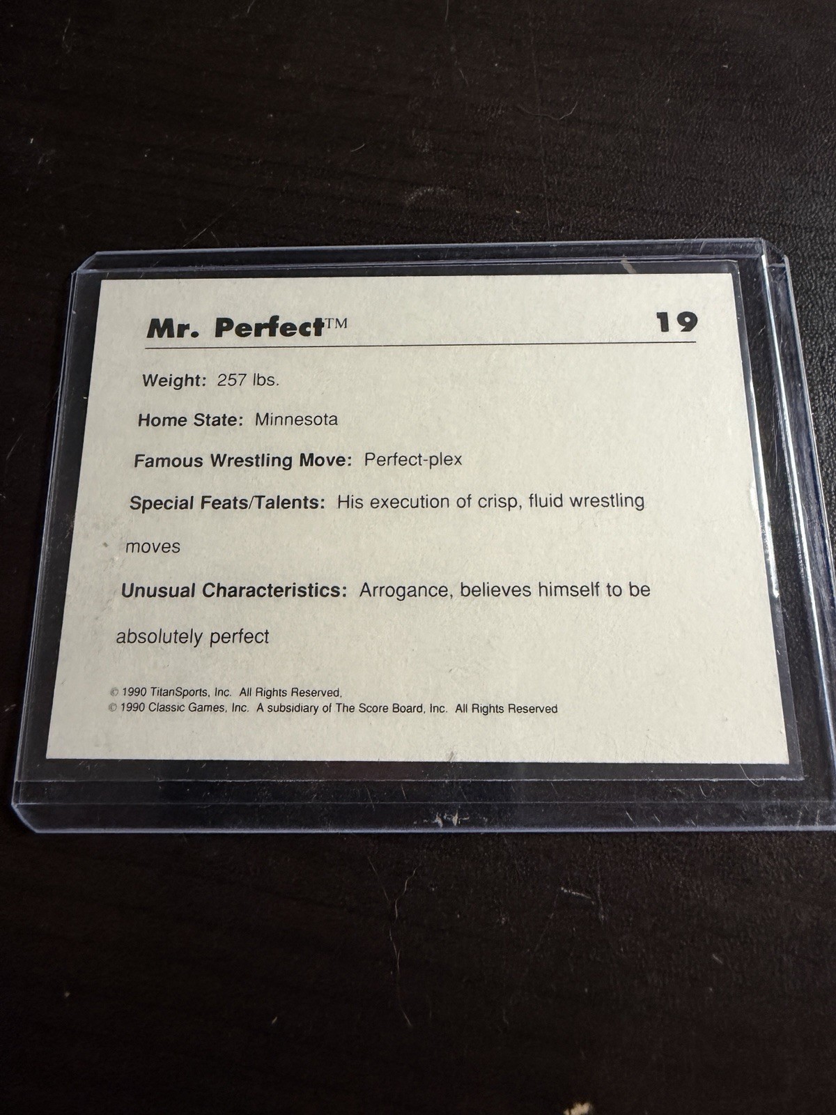 Mr. Perfect Signed WWF Classic Card 1990 Curt Hennig Autograph WWE Golden Era