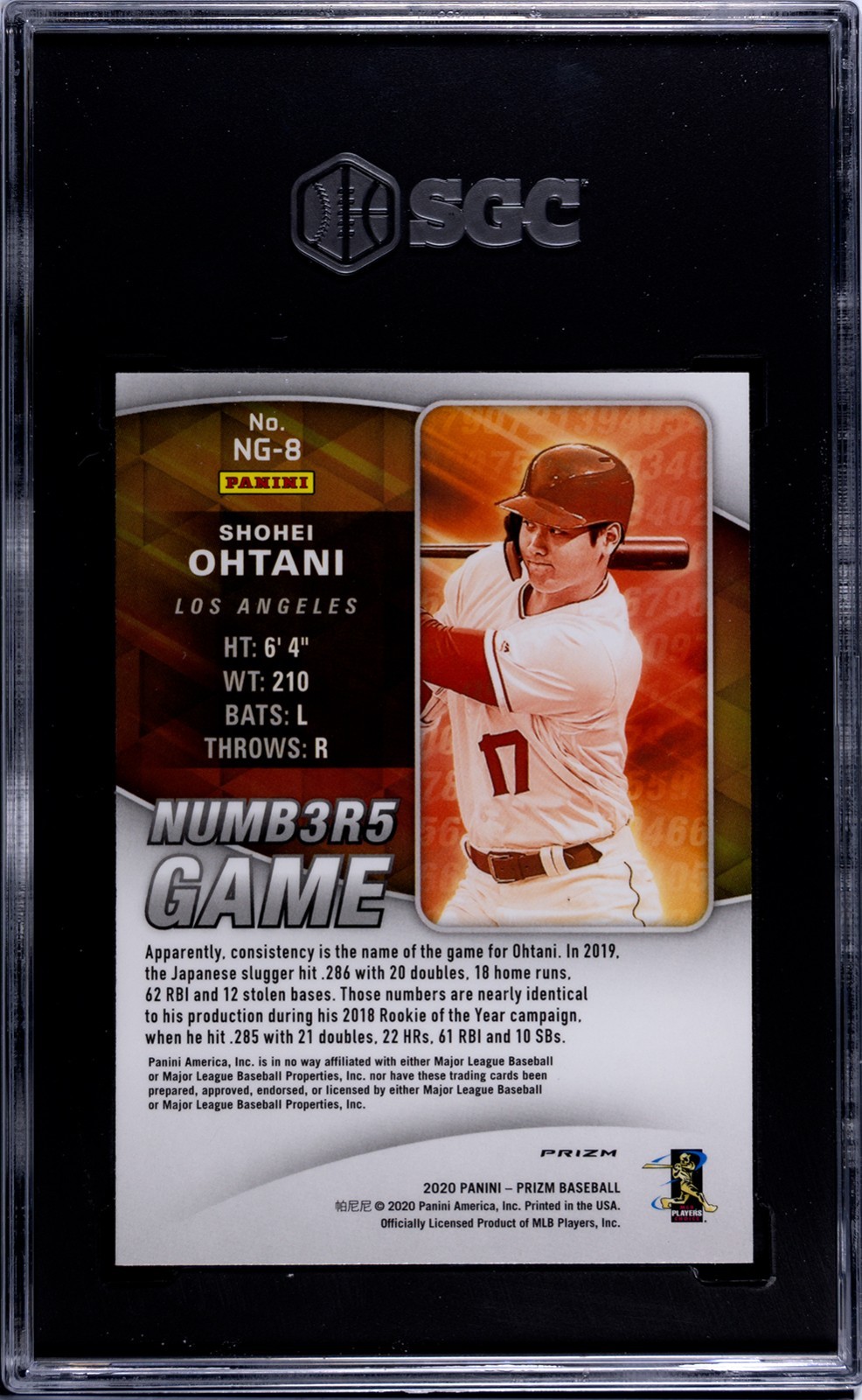 2020 Prizm Shohei Ohtani #NG8 Game Numbers Red White and Blue Prizm SGC 10