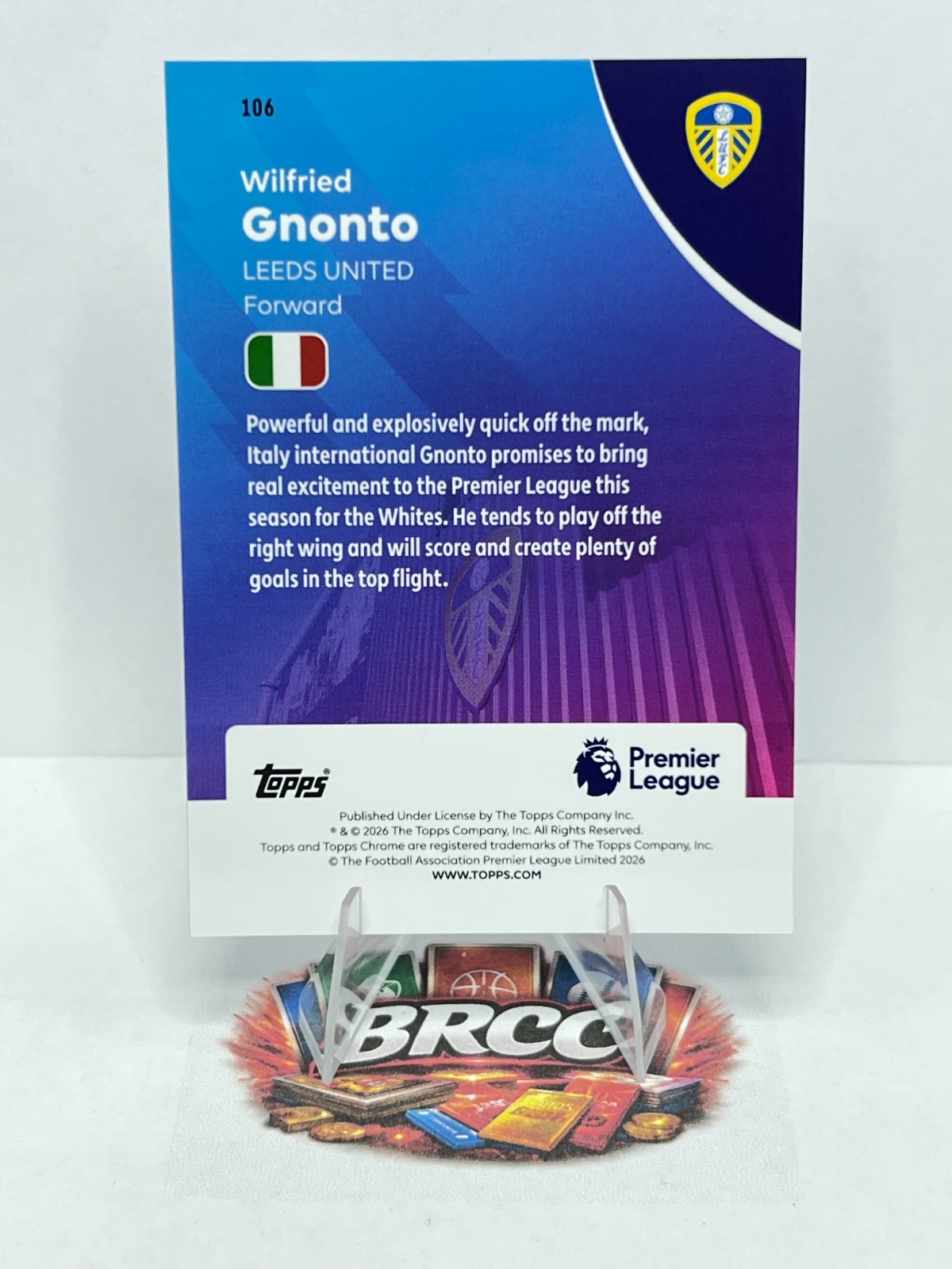 2025 Topps Chrome Premier League #106 Wilfried Gnonto Raywave Leeds United