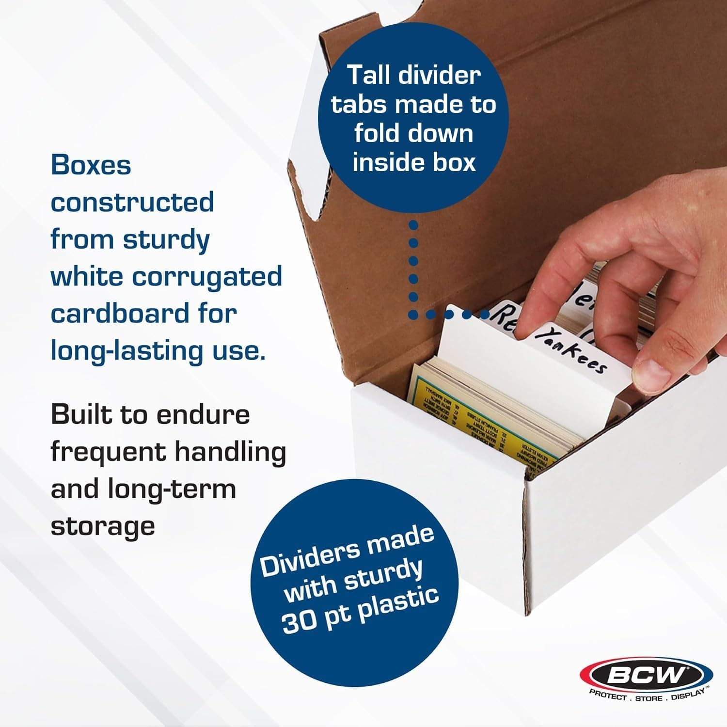 Heavy-Duty Card Storage Solution: 6 Boxes with 30 Horizontal Dividers Included