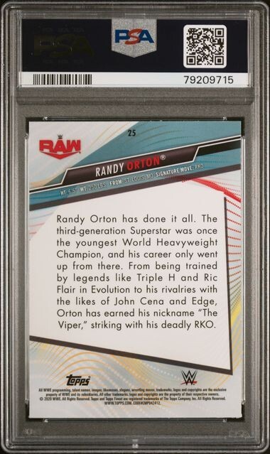 2020 Topps WWE Finest 25 Randy Orton X-Fractor PSA 10 Refractor SP
