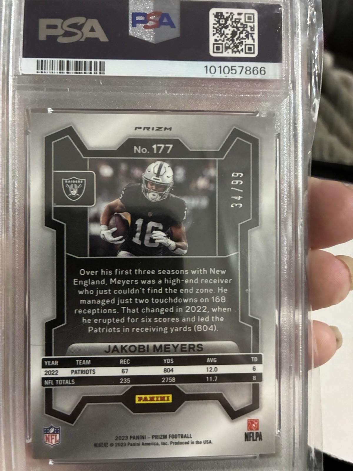 2023 Panini Prizm – Jakobi Meyers #177 Purple Wave Prizm /99