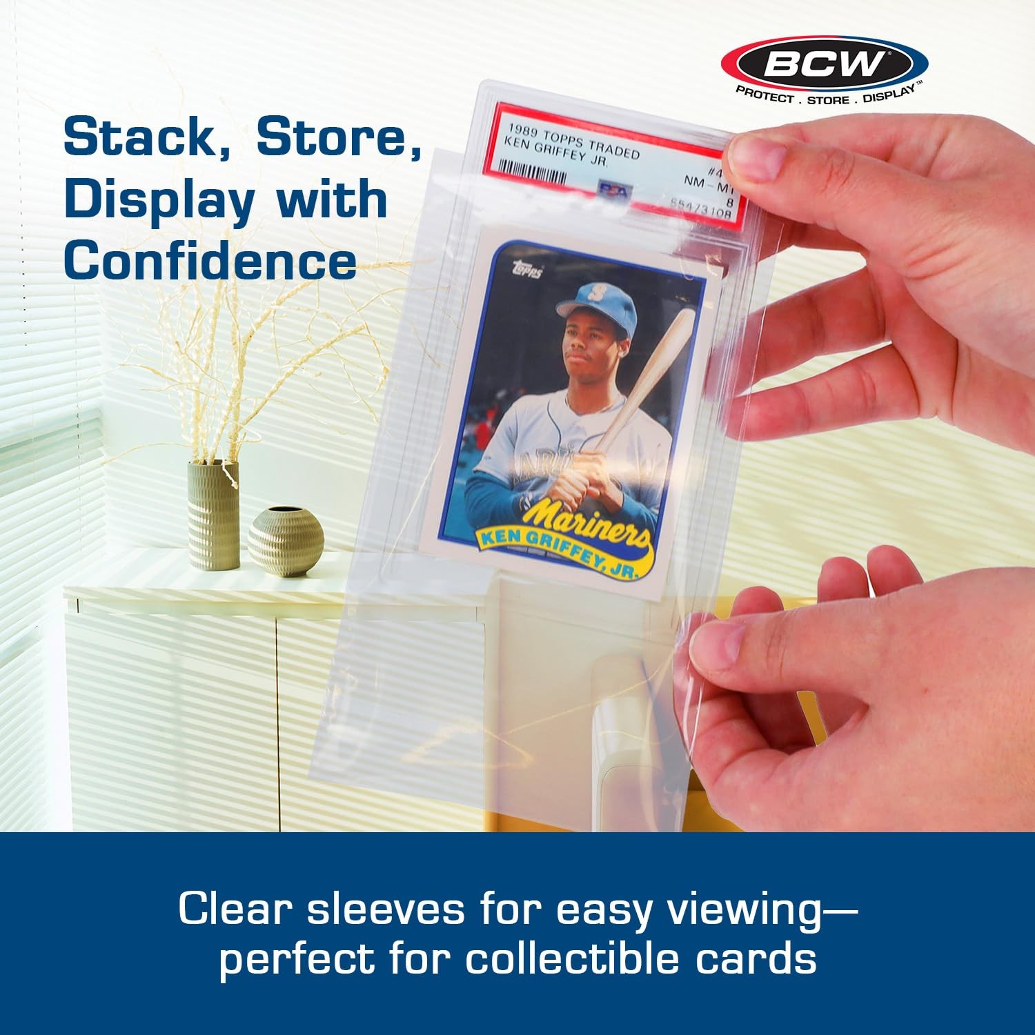 Resealable Graded Card Sleeves | 100 Pack | Universal Fit for PSA, Beckett, S…