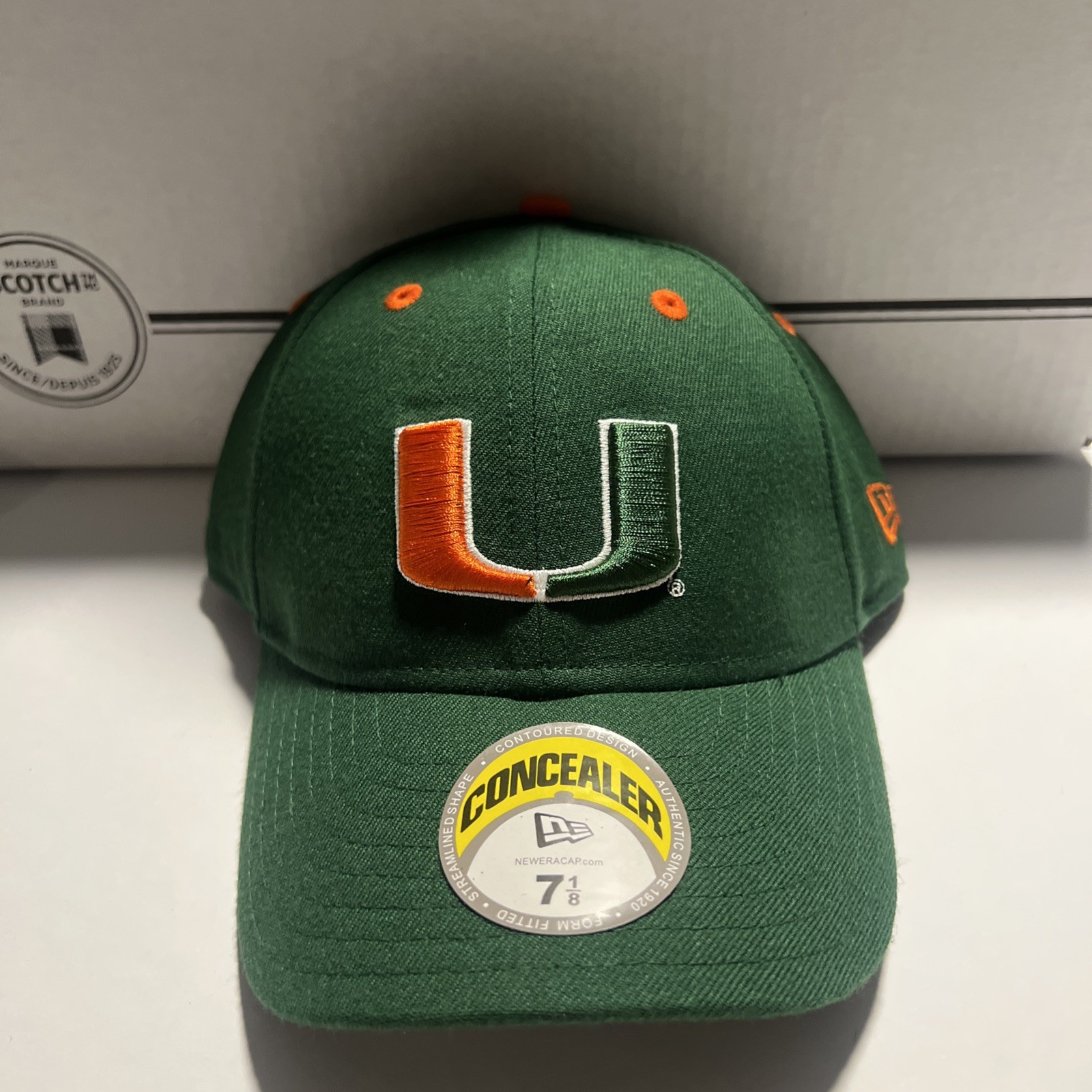 Miami Hurricanes Green Fitted Concealer Hat By New Era Sz 7 1/8