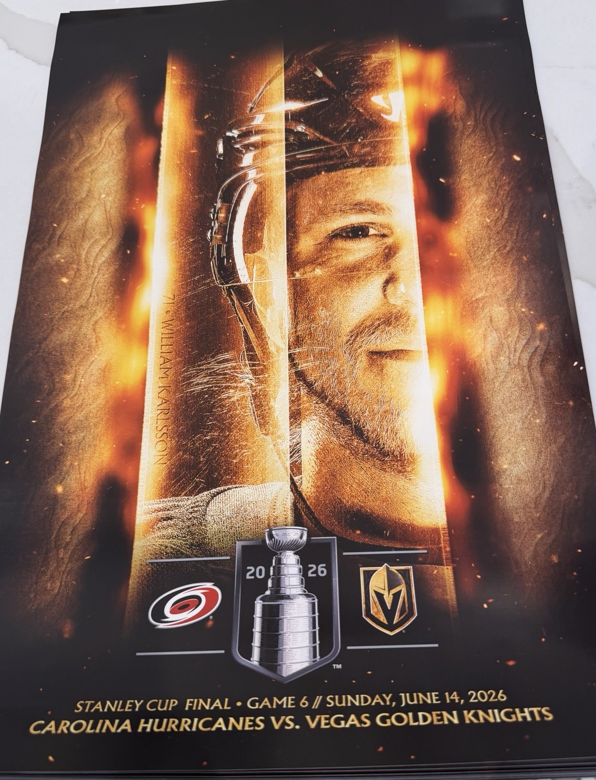 Vegas Golden Knights vs Carolina-Stanley Cup Finals 2026 Game 6 Poster-Karlsson