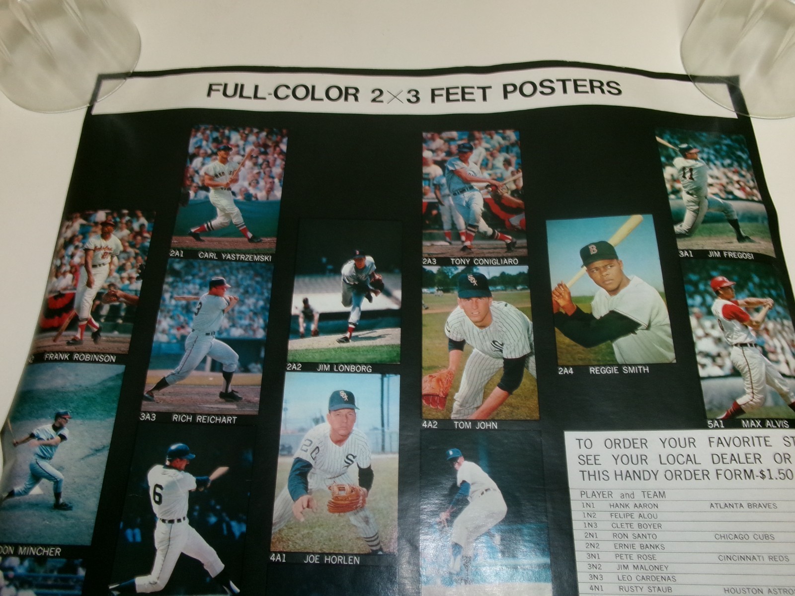 Vintage Sports Illustrated 1968 MLB Posters-Original Order Form-2 Sided-14″x21″!
