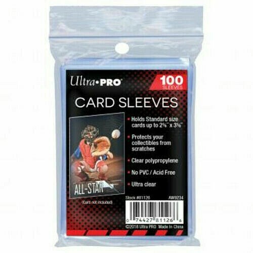 ULTRA PRO CARD SLEEVES X 100 – STANDARD SOFT PENNY SLEEVES 2-5/8″ x 3-5/8″ 35pt