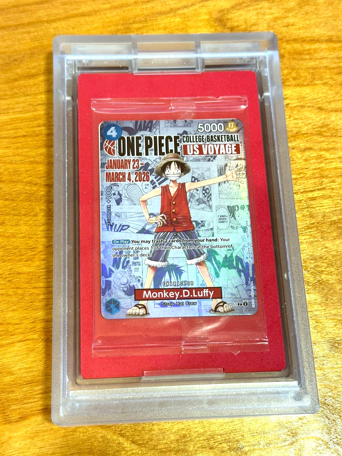One Piece Basketball Promo Pack Holder – Clear Polycarbonate (card not included)