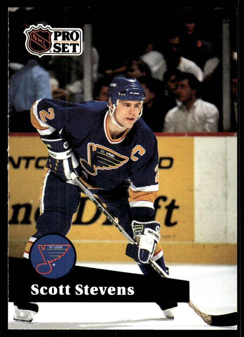 Scott Stevens 1991-92 Pro Set #216 Blues NHL READ FREE SHIPPING AutographDen