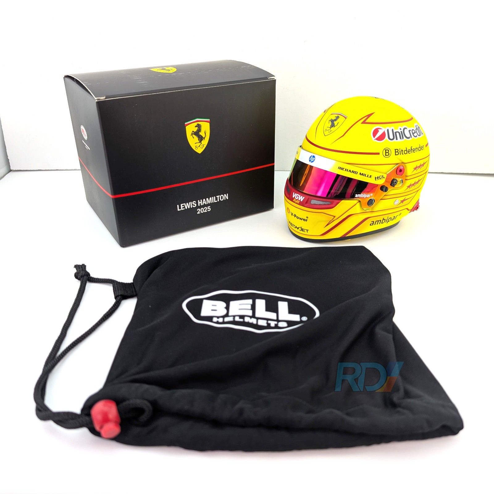 2025 Lewis Hamilton Mini Helmet – 1:2 Scale Bell Ferrari F1 Helmet – 4100414