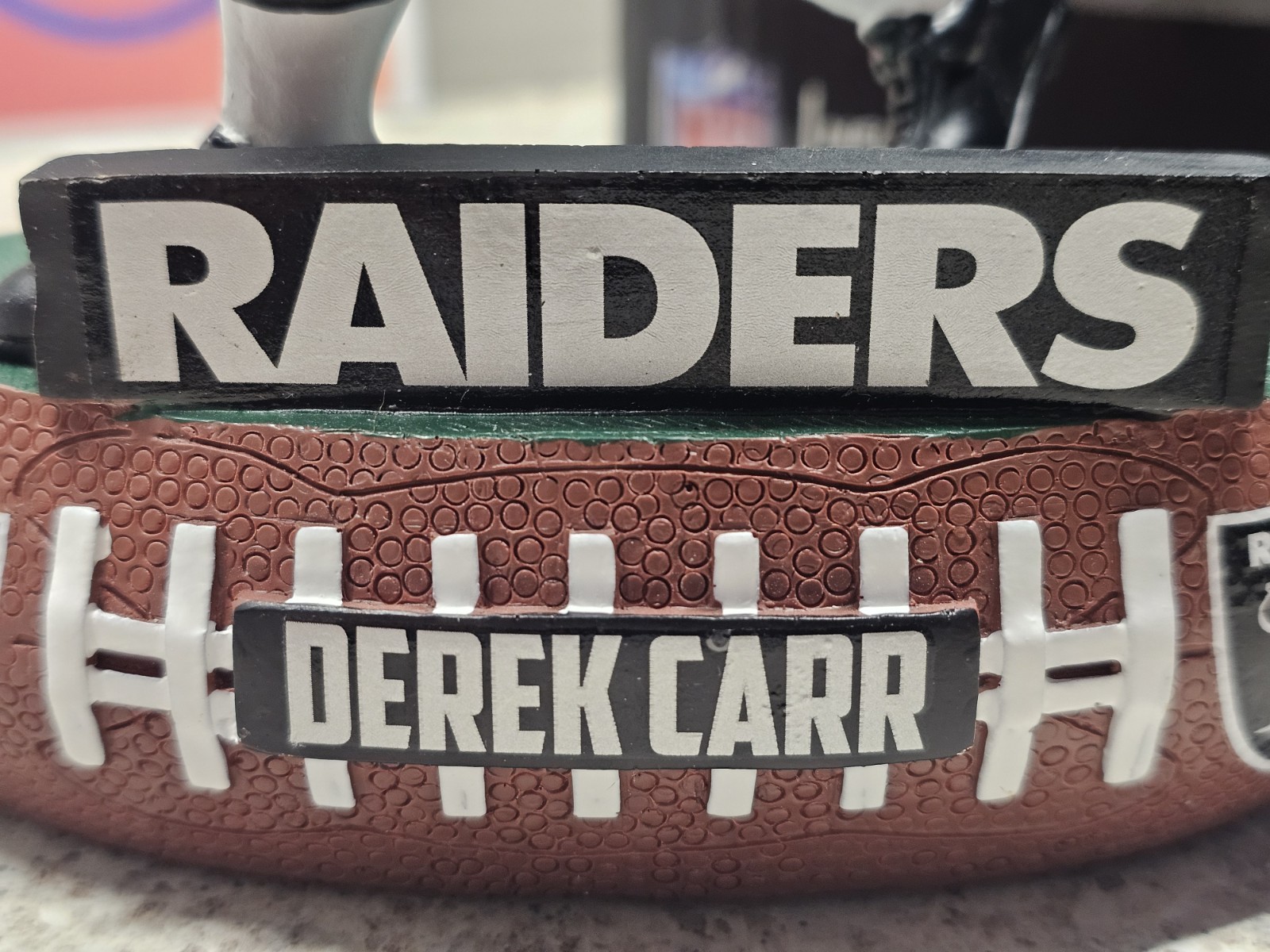 Derek Carr Las Vegas Raiders NFL 2018 #’d FOCO Baller Bobblehead NIB