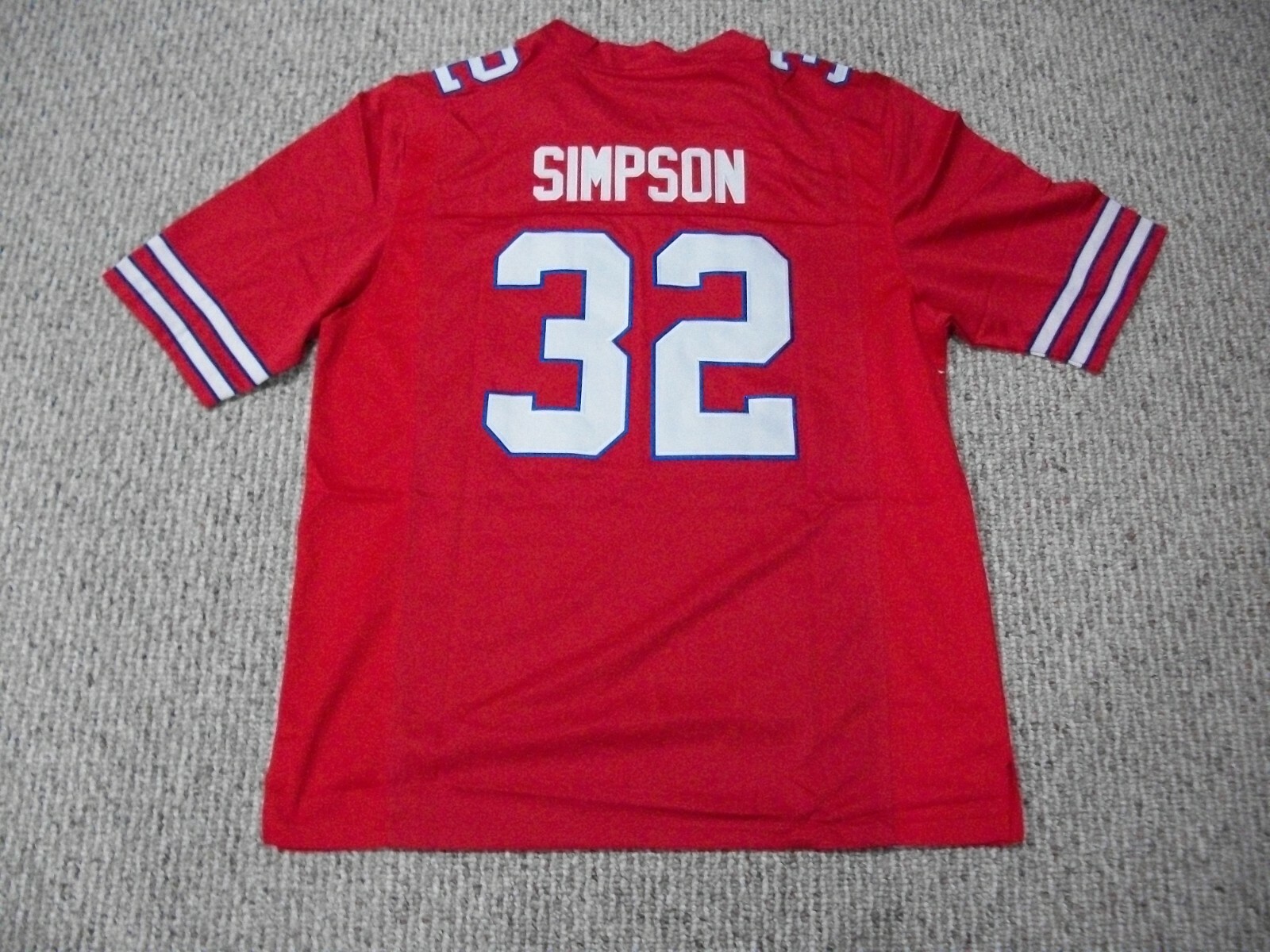 O.J. SIMPSON Unsigned Custom Buffalo Red Sewn New Football Jersey Sizes S-3XL