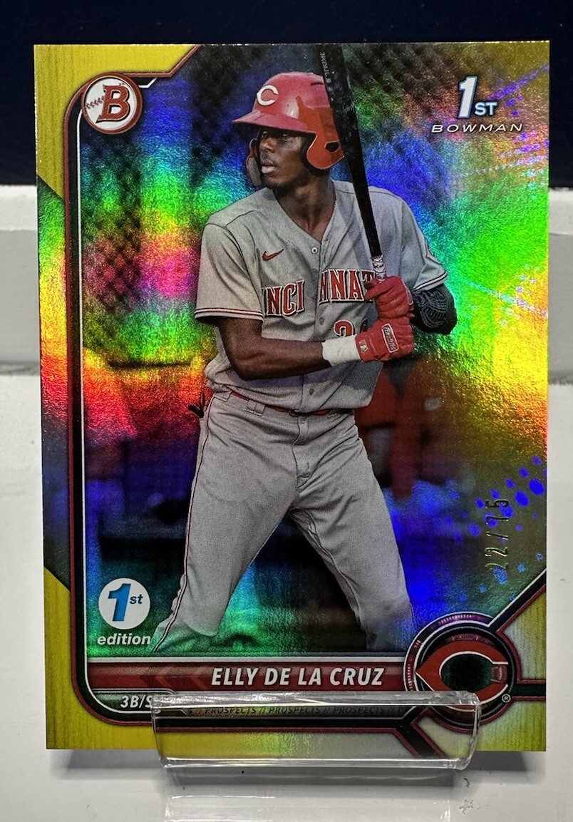 📈2022 Bowman 1st Edition Yellow Foil #/75 Elly De La Cruz 1st Rookie RC BPPF50