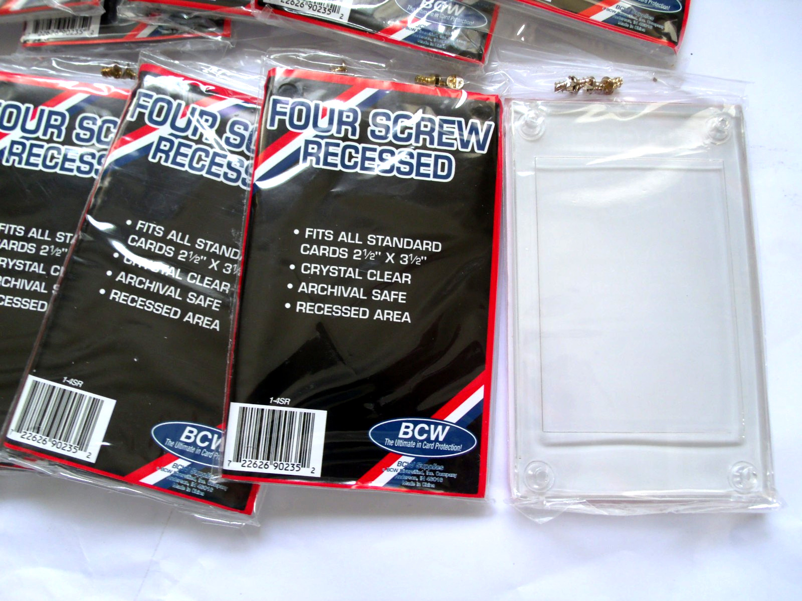 Lot / 14 BCW 4 Screw Recessed Baseball Trading Card Holders Screwdown Protectors