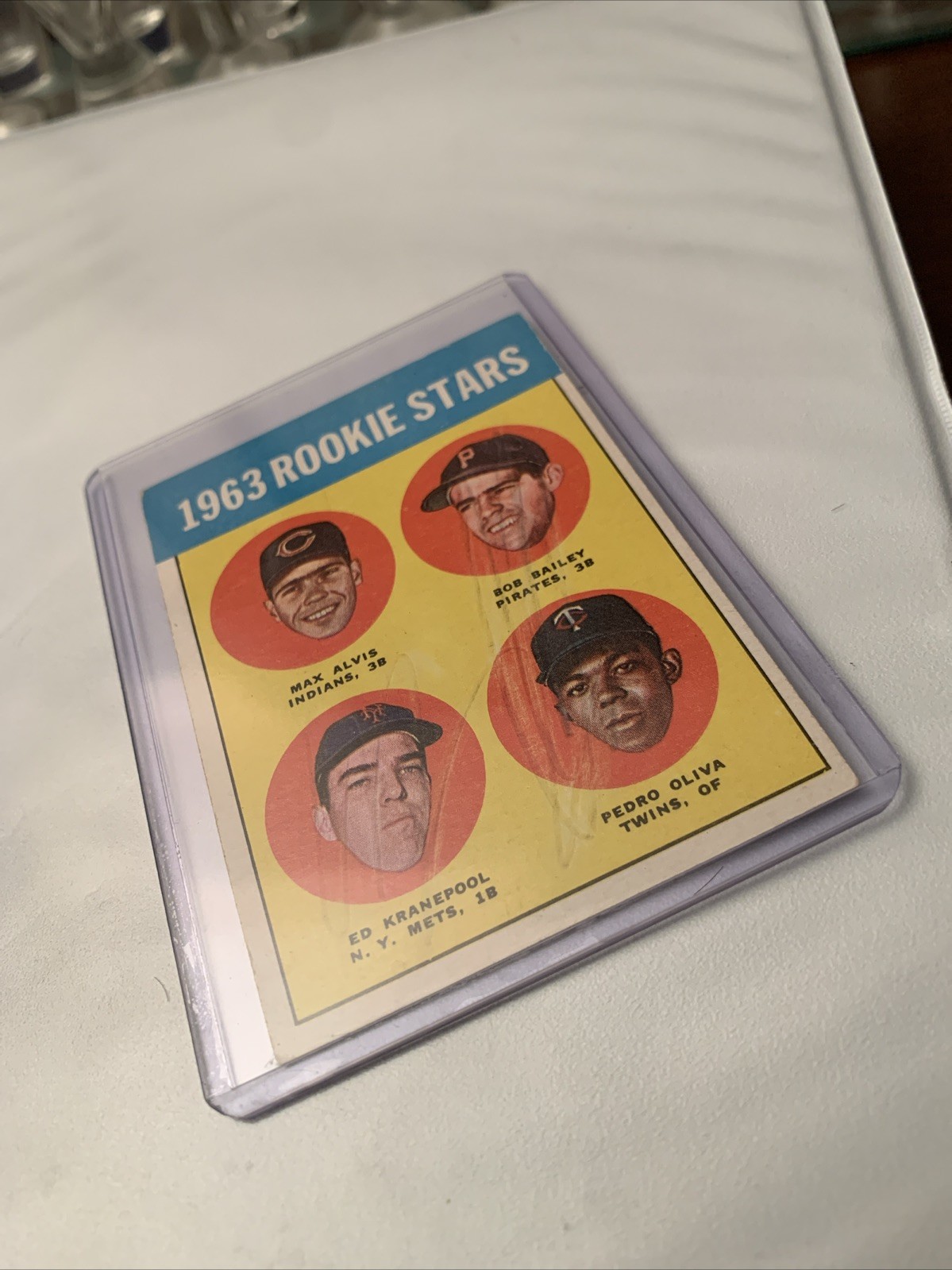 1963 Topps MLB Baseball #228 Rookie CARD/METS/TWINS Pedro OLIVA/Kranepool/Damage