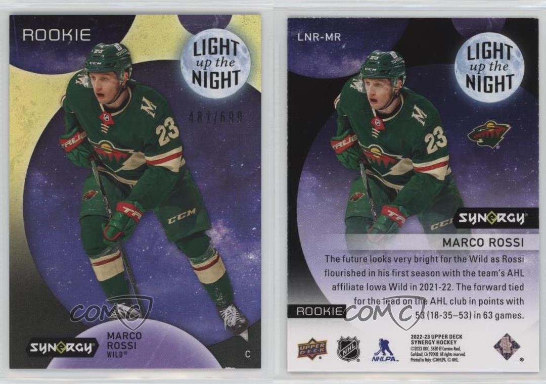 2022 Synergy Light Up The Night Rookies Neon Yellow 481/699 Marco Rossi RC 14sr