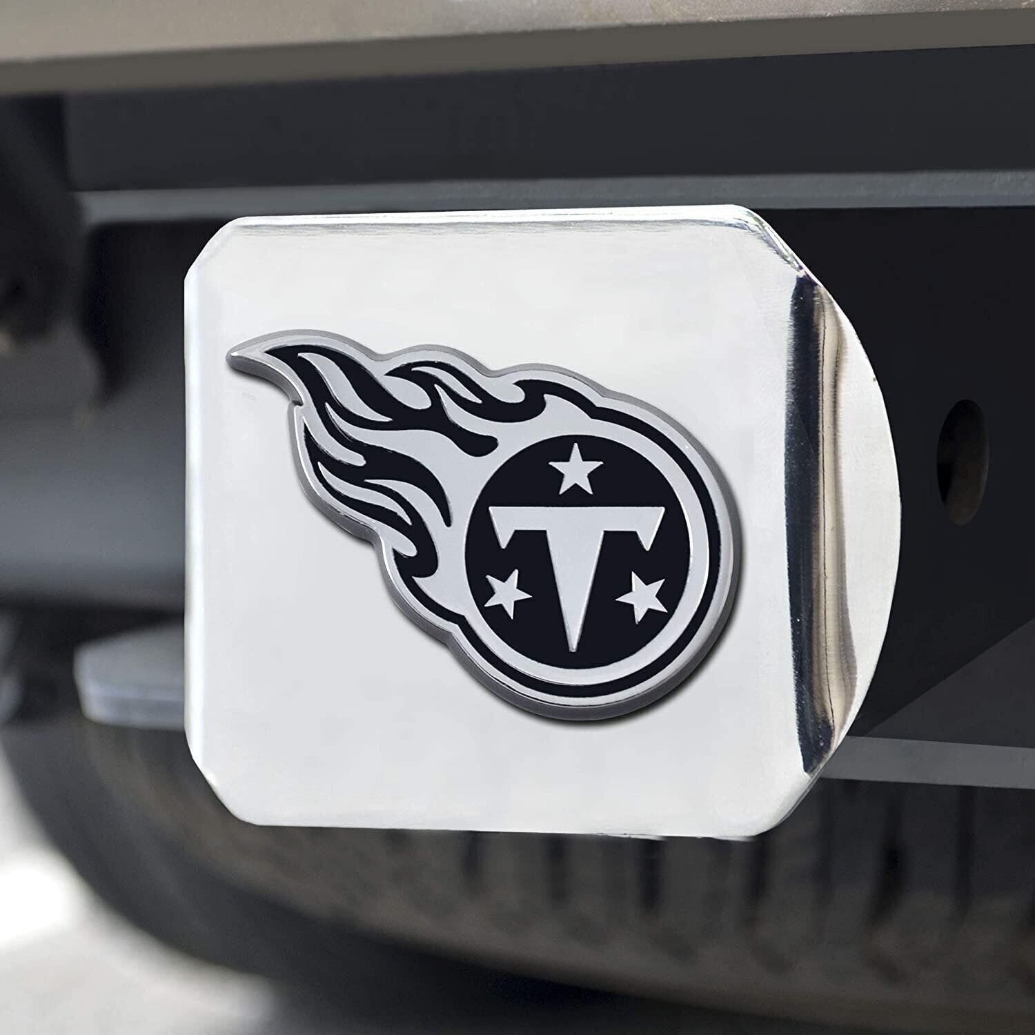 Tennessee Titans Hitch Cover Solid Metal with Raised Chrome Metal Emblem 2″…