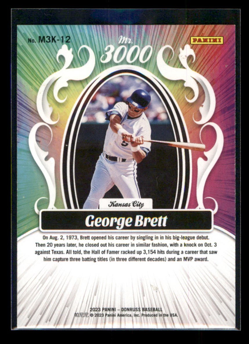 2023 Donruss George Brett #M3K-12 Mr. 3000 Rapture