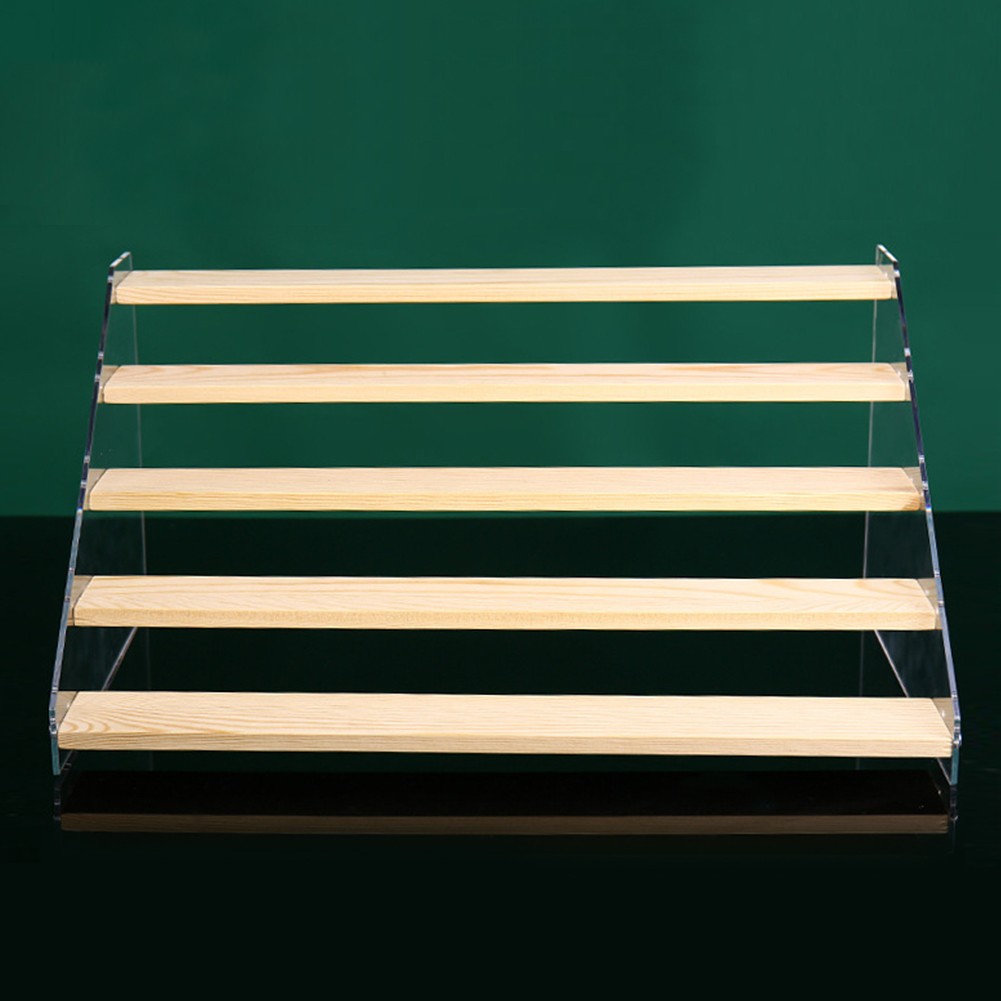 3-5 Tier Wooden Acrylic Display Stand for Figures Cupcake Perfume Cosmetics