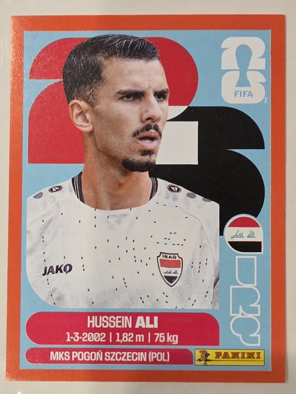 2026 Panini World Cup Sticker Red Border Hussein Ali IRQ4 Iraq