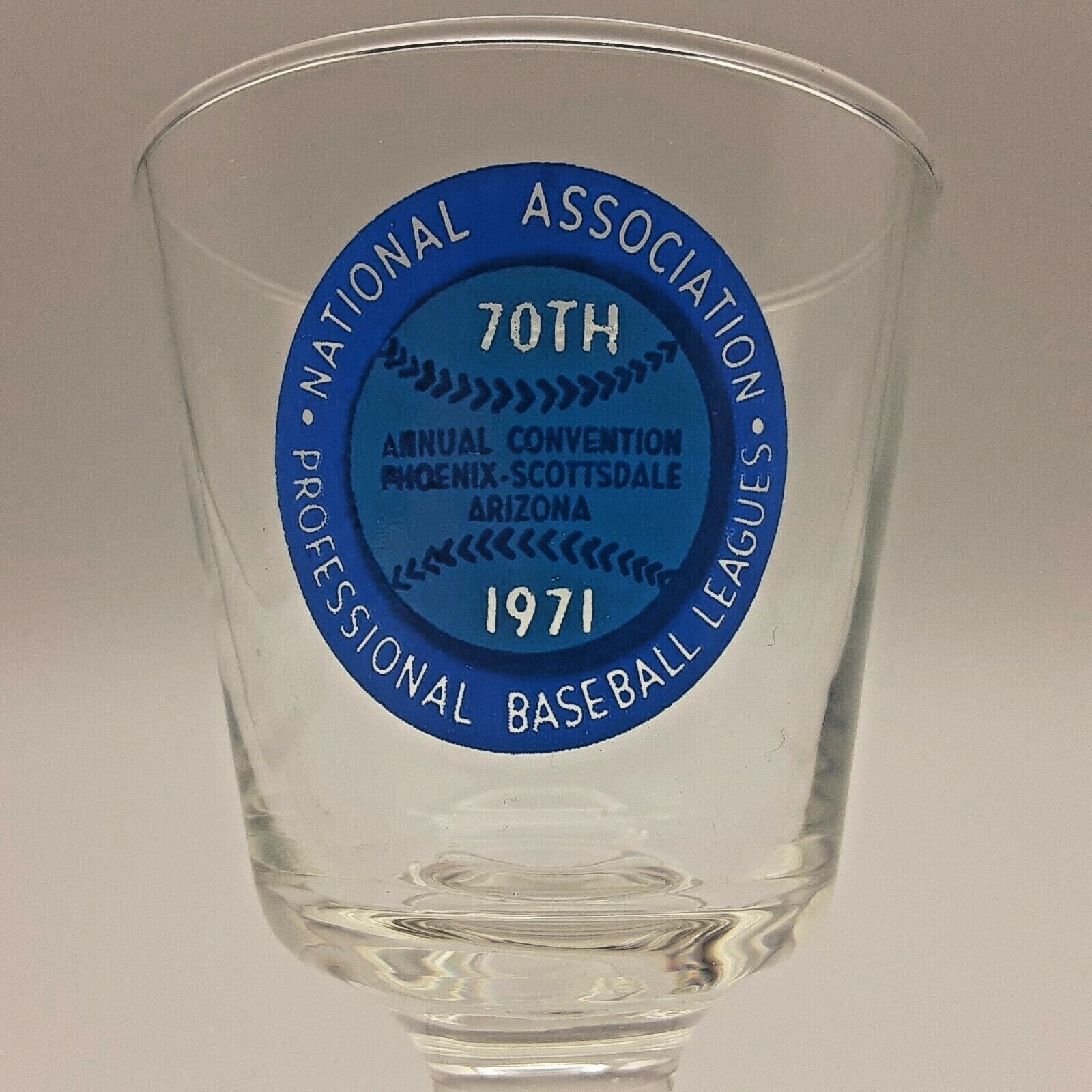 Vintage National Association Professional Baseball Leagues Pedestal Glass 1971