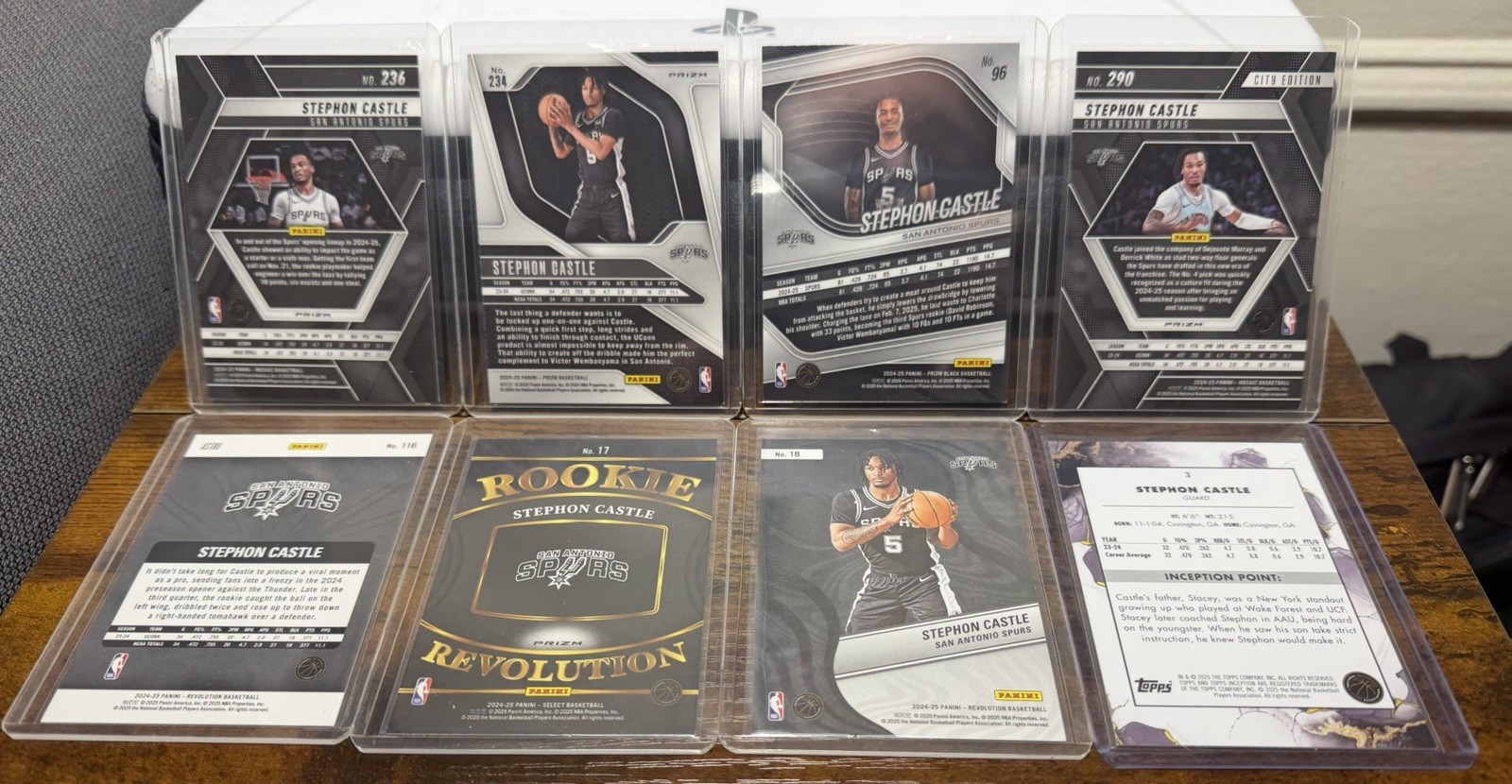 Stephon Castle San Antonio Spurs Rookie 8-Card Lot 2024-25 Red Cracked Ice