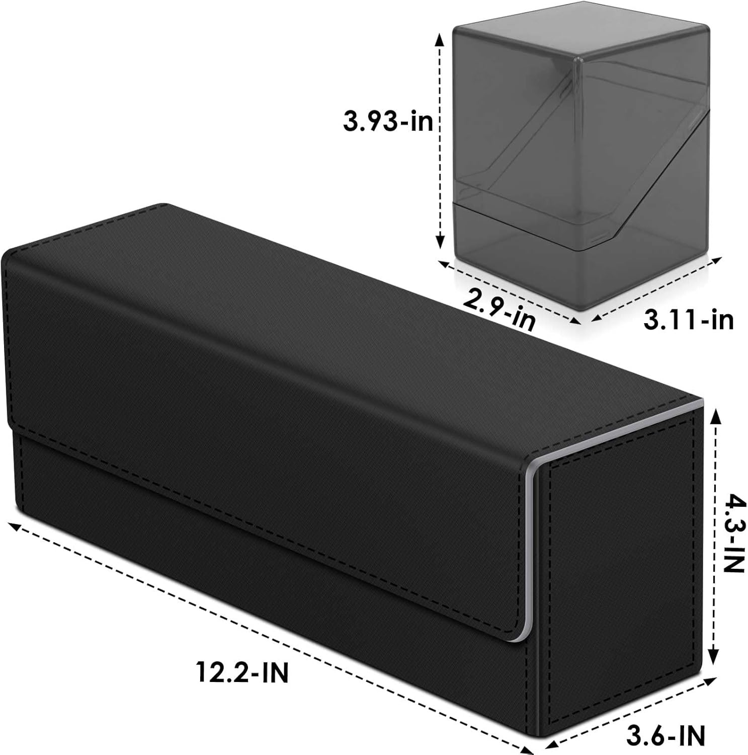 Card Deck Boxes with 4 Pack Acylic Card Cases, Magnetic Closure Trading Card Dec