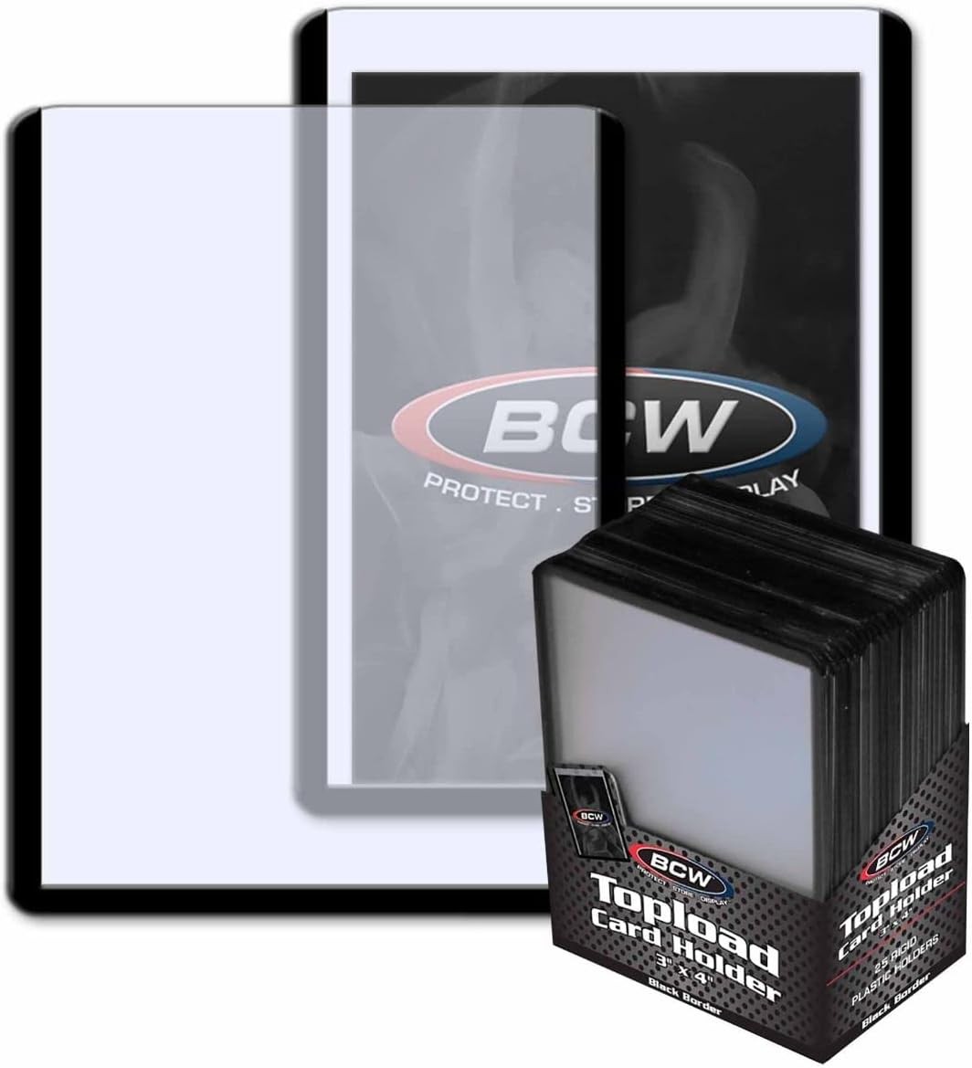 BCW 3×4 Topload Card Holder – Black Border | 25 Pack | Premium Quality