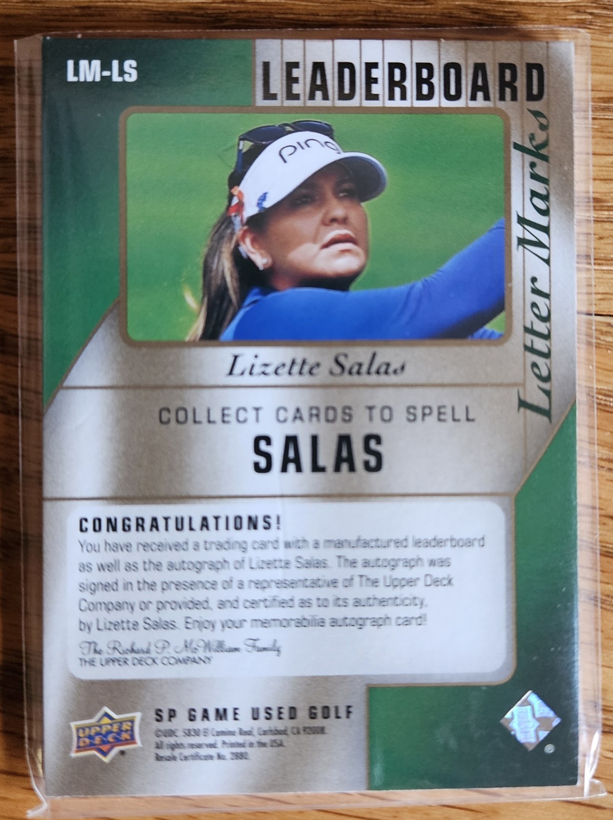 2021 SP Game Used Leaderboard Letter Marks /25 Lizette Salas 5 Card Complete Set