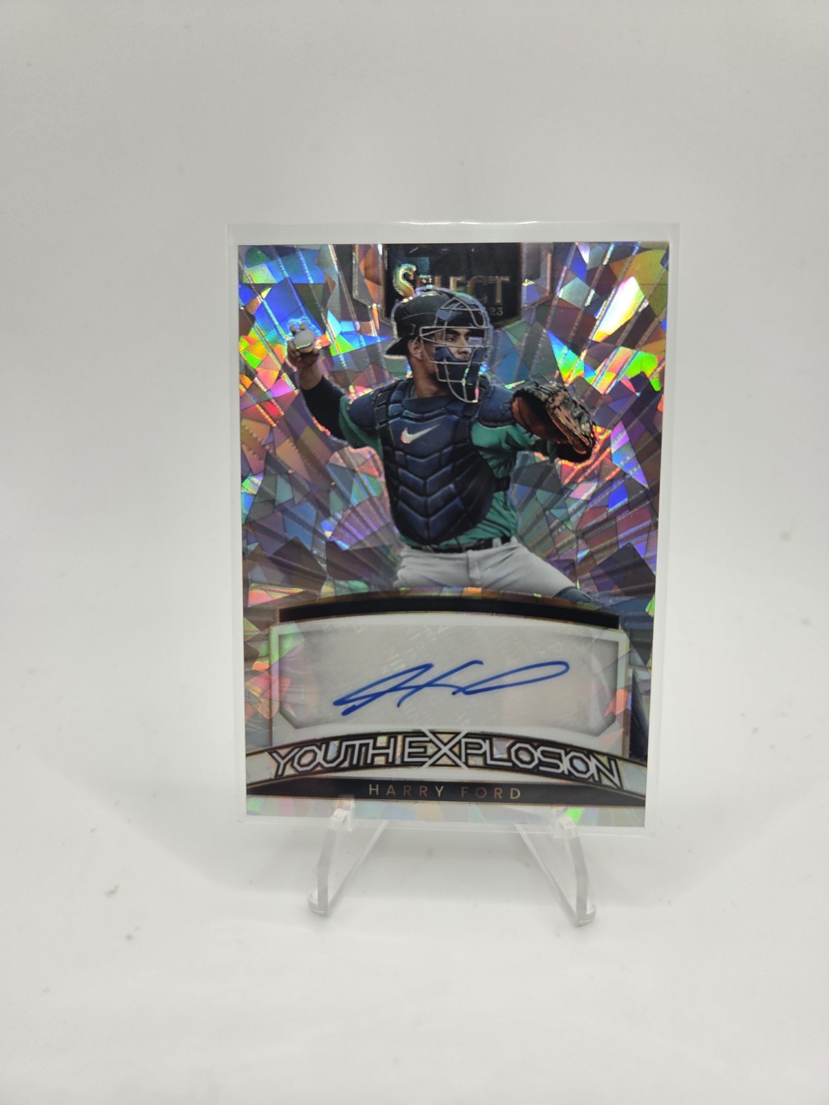 2023 Panini Select Youth Explosion Signatures Harry Ford #YES-HF Cracked Ice /23