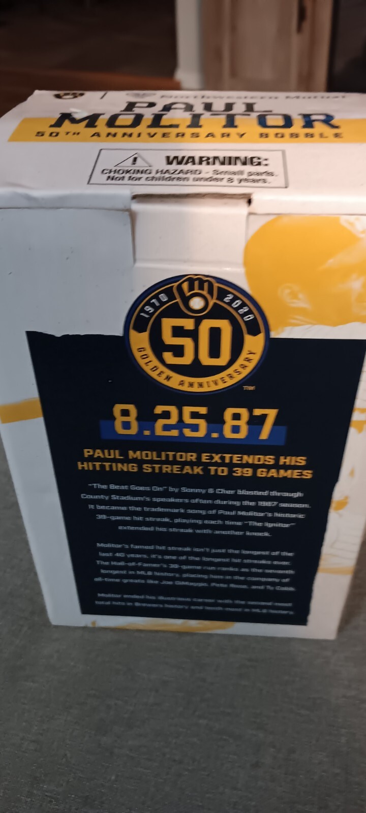 Paul Molitor Bobblehead 2021 SGA Promo 1980s 50th Anniversary Milwaukee Brewers