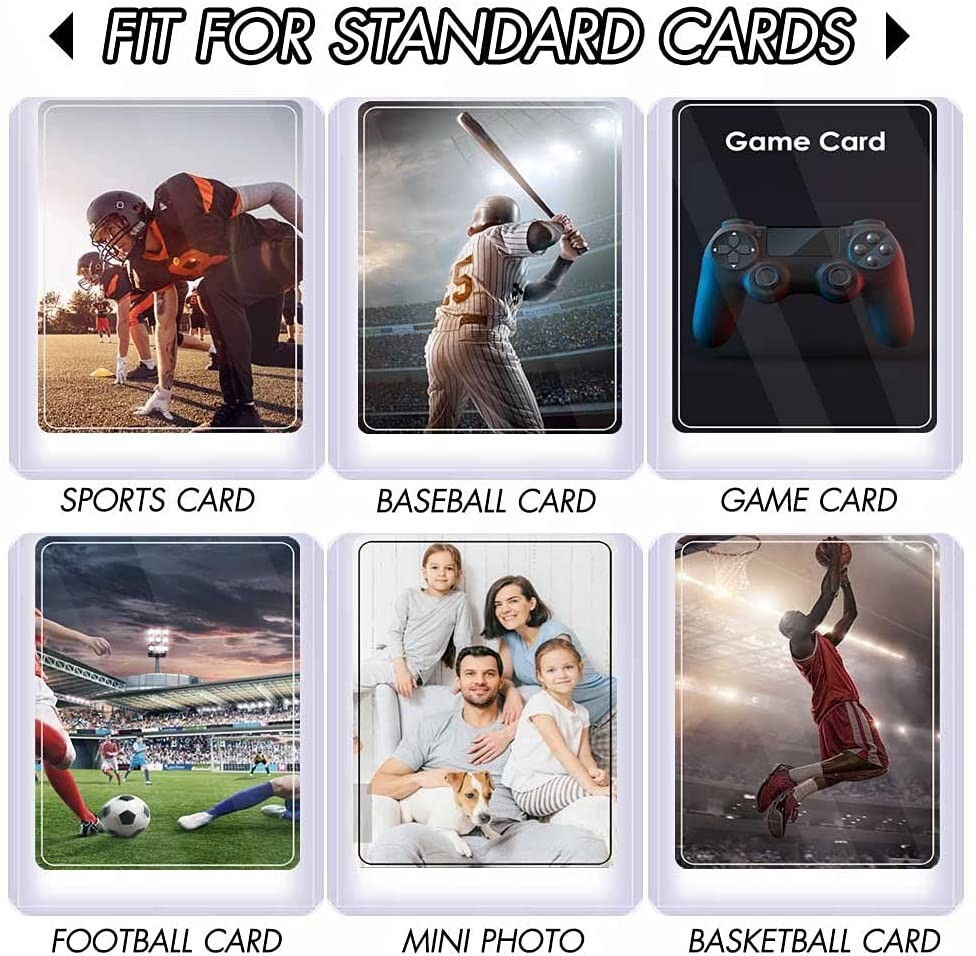 50 Trading Card Sleeves Hard Plastic Toploader Holder Plus 200 Penny Sleeves