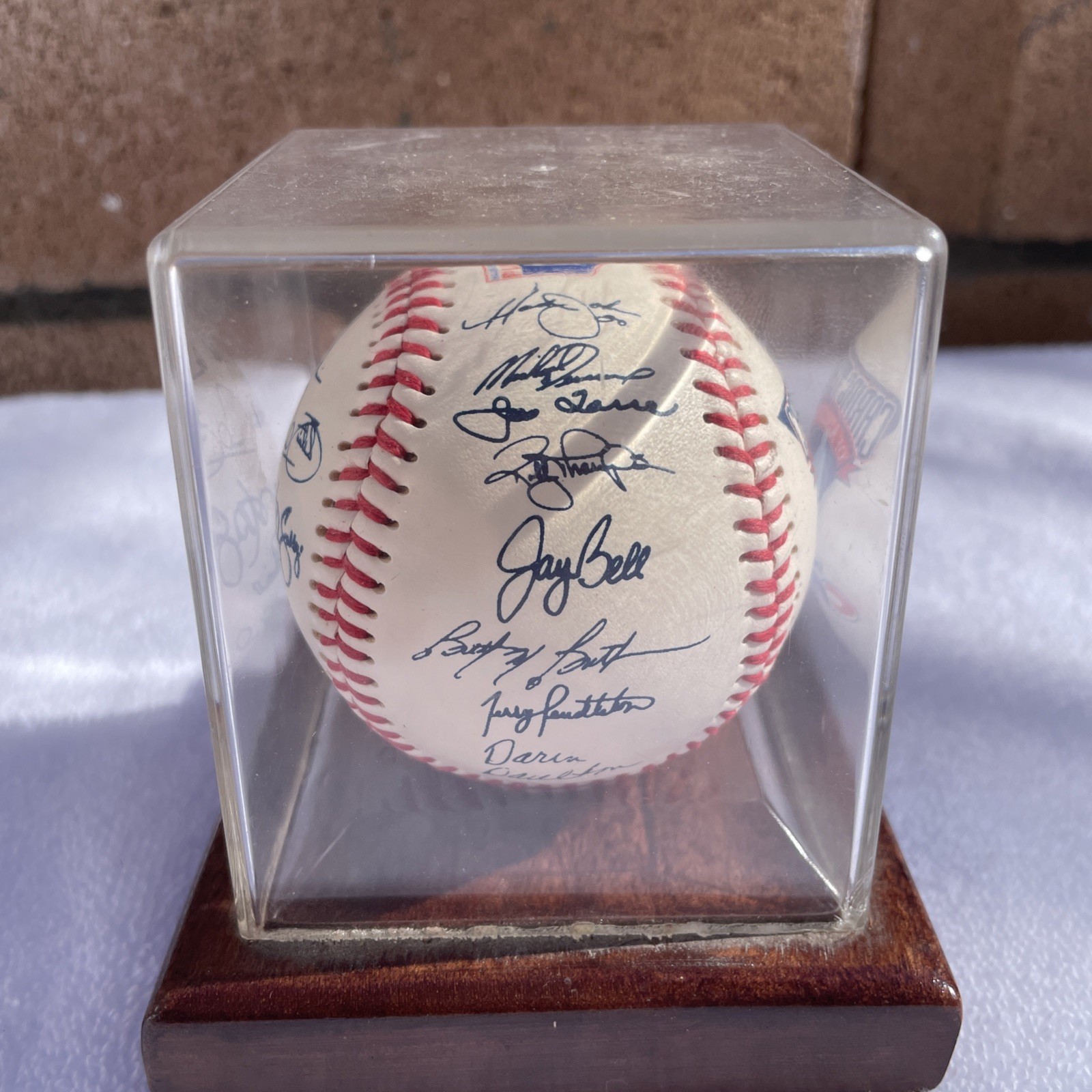 Autographed Baseball Multi Signed MLB Coaches Caring Team Athletes Crest