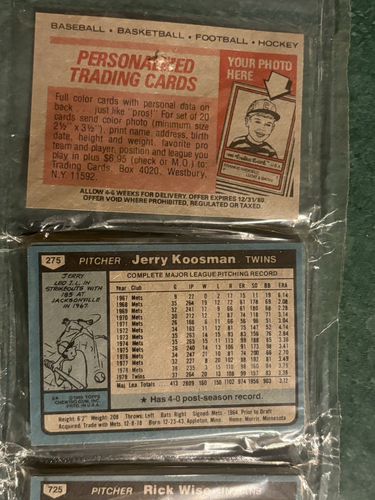 1980 Topps Baseball Rack Pack 42ct Factory Sealed~(PL)