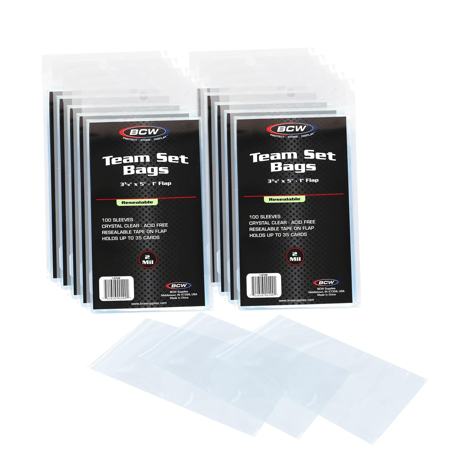 Resealable Team Set Bags – 1000 Count | Holds 35 Loose Cards or 5 Standard 35…