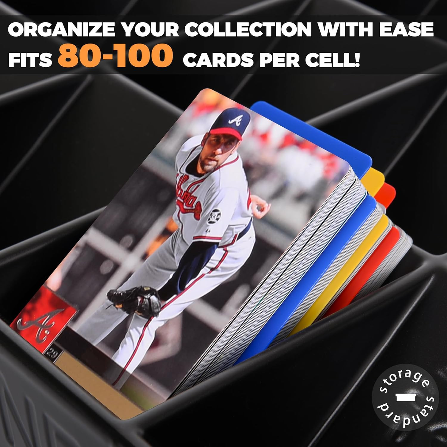 2 Pack Card Sorting Tray – Stackable Trading Cards Organizer, 15-Compartment Pla