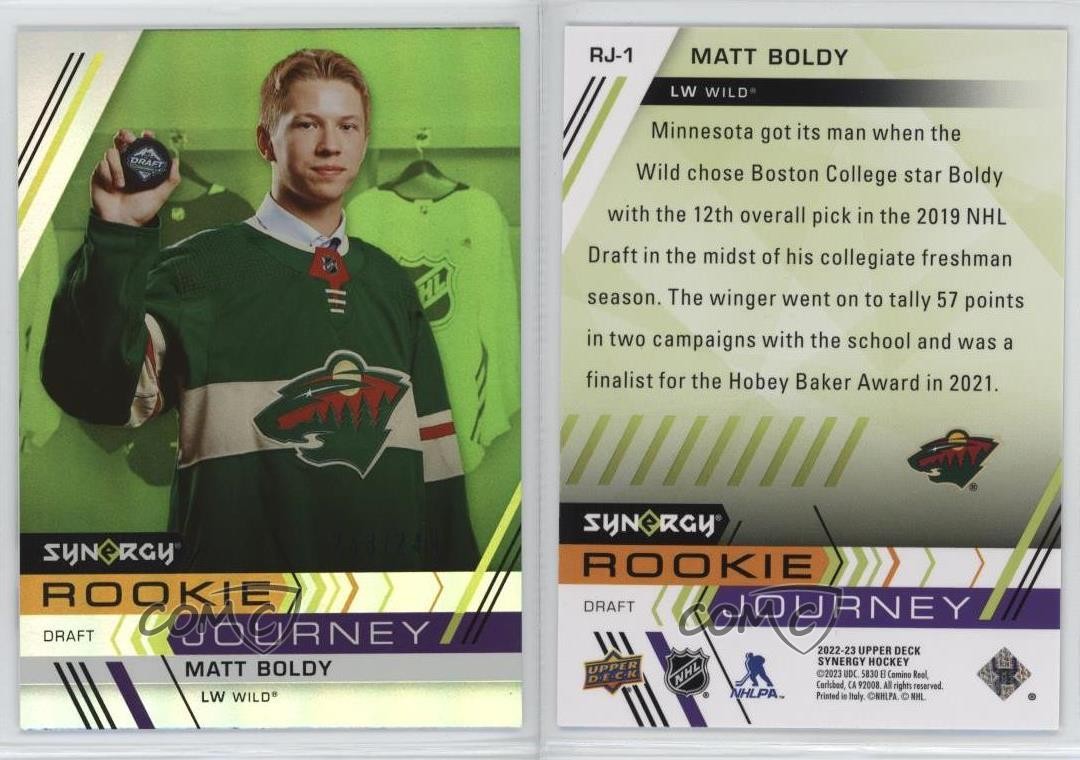 2022-23 Upper Deck Synergy Rookie Journey Green Draft /249 Matt Boldy #RJ-1 14sr