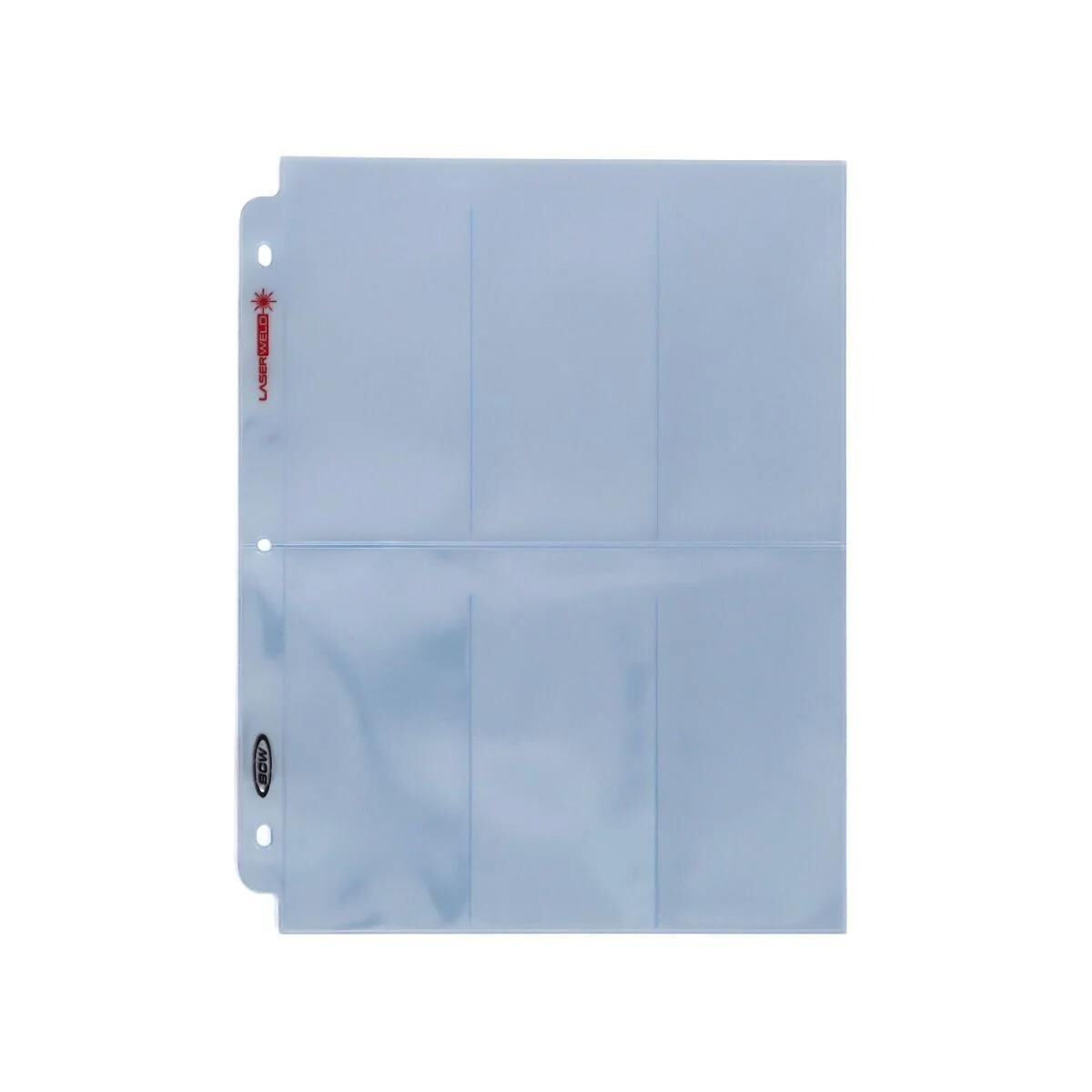 25 BCW 6 Pockets Pages for Trading Cards Tall Sport For 3 Rings Binder PVC Free