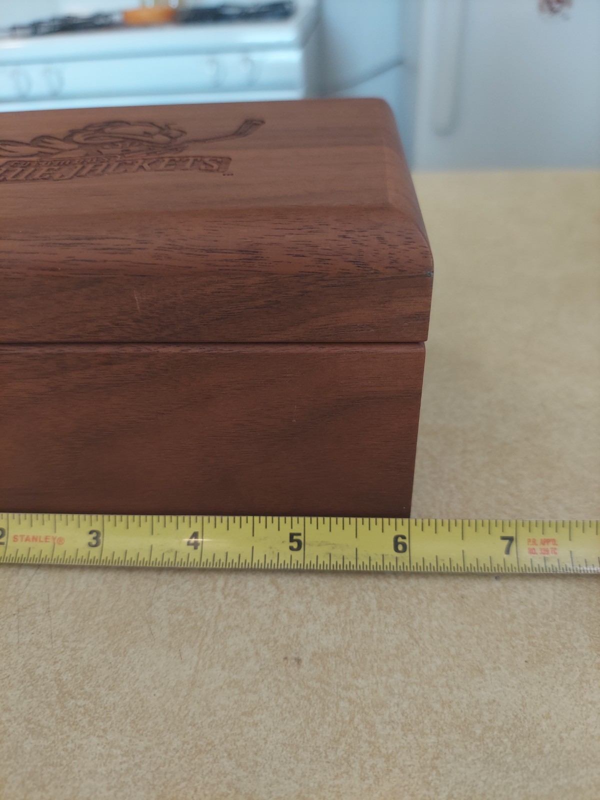 Columbus Blue Jackets Waterford Crystal Hockey Puck Walnut Engraved Box Case